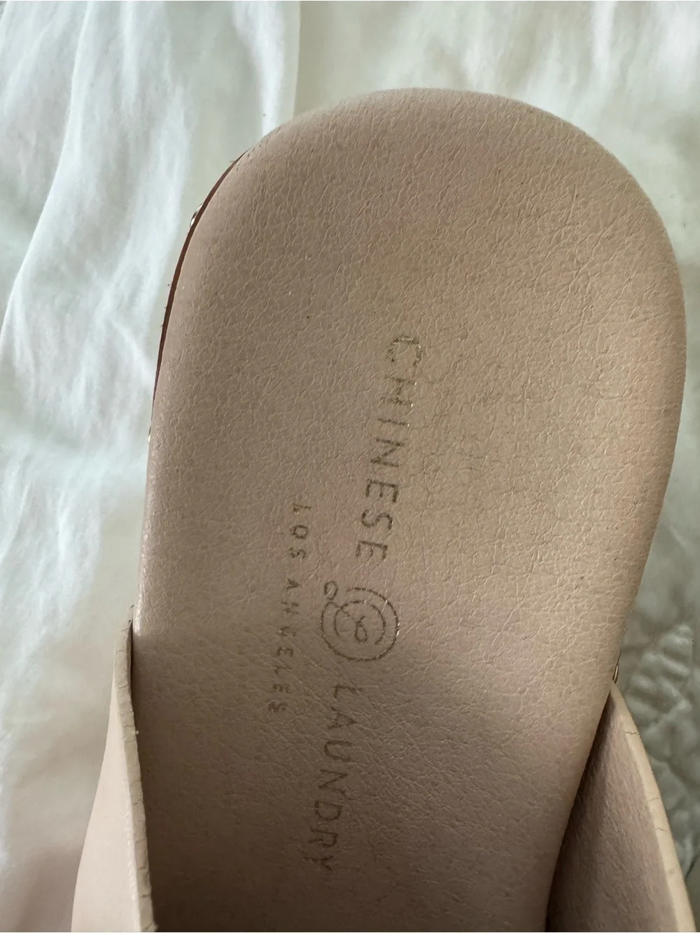 Chinese Laundry Blush Nude Double-Buckle Slide Sandals